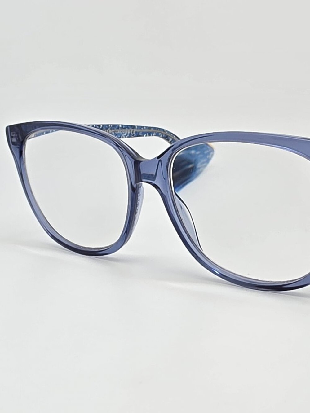 Marc Jacobs Marc 430 PJP Transparent Blue Glitter Cat Eye Eyeglasses Frame 53mm